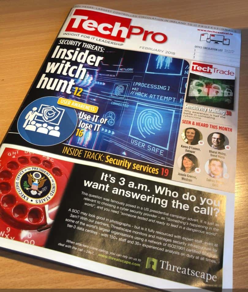 TechPro Magazinbe February 2018 - IT security - Threatscape