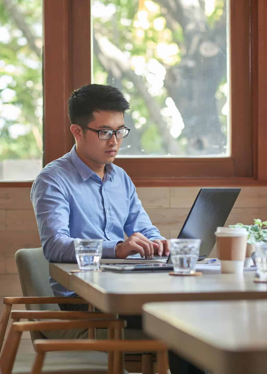 Student with laptop