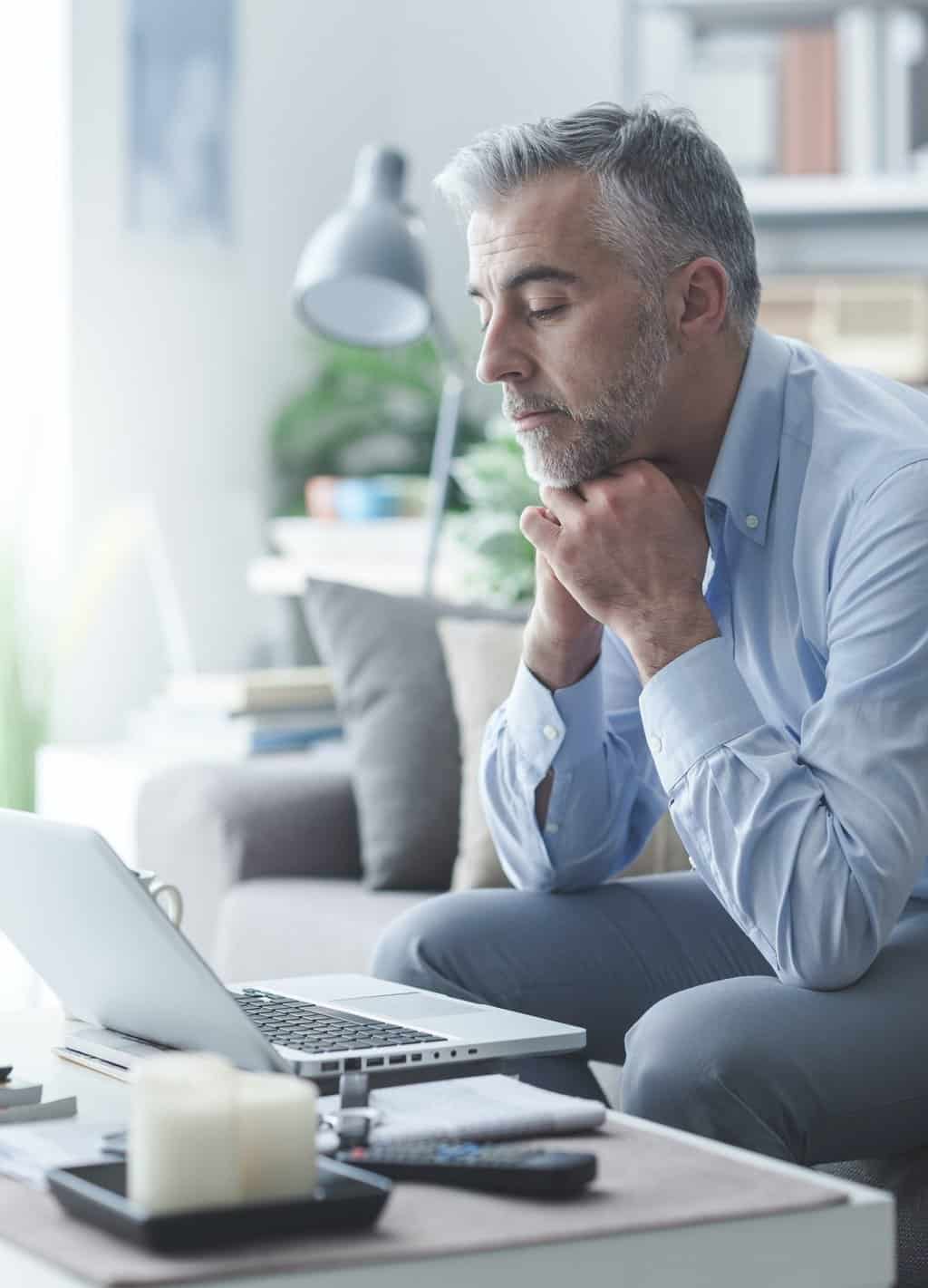 Businessman working at home