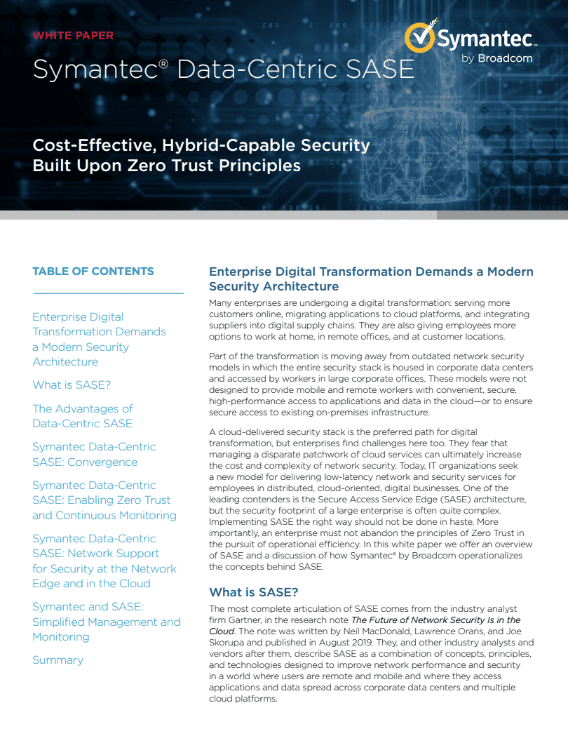 Symantec Data Centric SASE