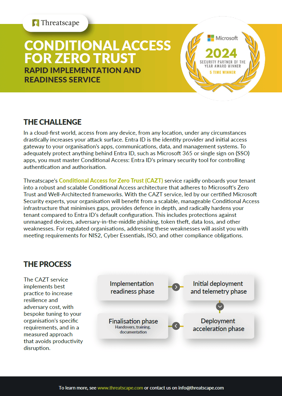 Conditional Access Zero Trust Datasheet