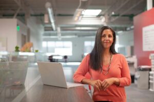Woman Standing in Office